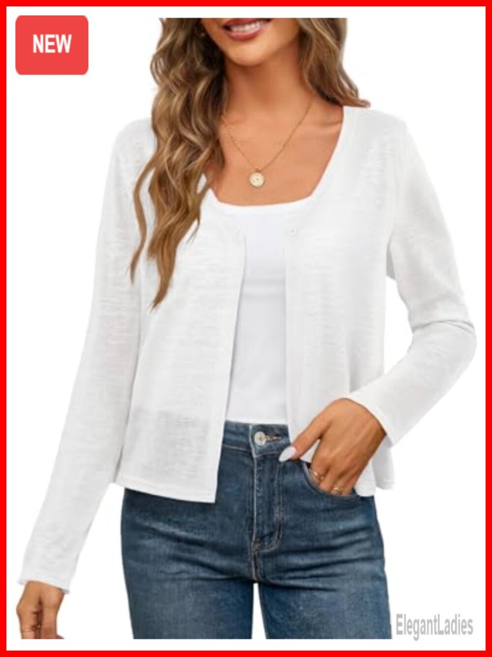 Lightweight Cardigan Open Front Long Sleeve Sheer Knit Button Cover Up Shrug Top